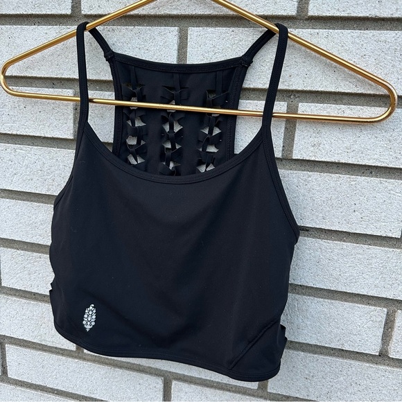 Free People FP Movement Revelation Crop Sports Bra Tank Black - Picture 3 of 10